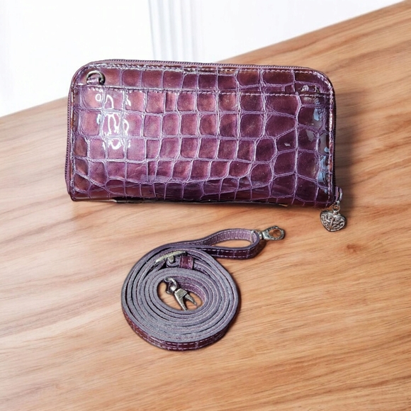 **Brighton Cher Elegant Purple Crocodile-Embossed Women's Clutch - Picture 2 of 4